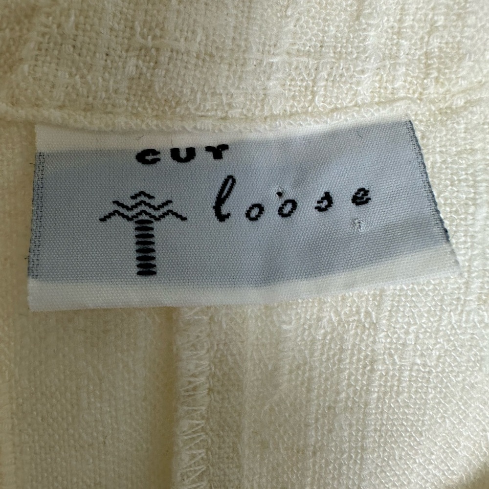 CUT LOOSE Sleeveless Flax Blend Lagenlook‎ Shift Dress, Cream | Sz L - Picture 2 of 8